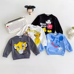 Disney-moletom infantil dos desenhos animados, manga comprida, moletons gretados - comprar online
