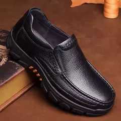 Sapatos para homens mocassins de couro chef sapatos de trabalho conforto penetra - comprar online