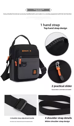 Imagem do Novo masculino crossbody sling saco de ombro mensageiro oxford à prova água mu