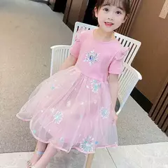 Disney Frozen Princess Dress para meninas, vestidos de mangá voadora, roupas in