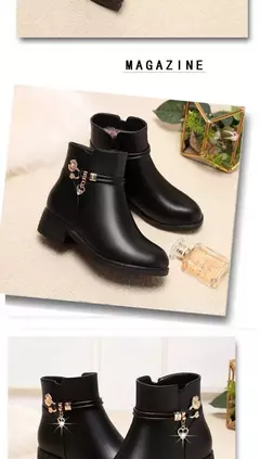 Botas de inverno femininas à prova à prova d&#39;água água couro quente mãe - Show Drop