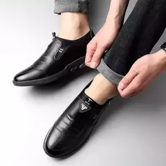Sapatos de couro masculinos sapatos casuais de negócios solas macias mocassins - Show Drop