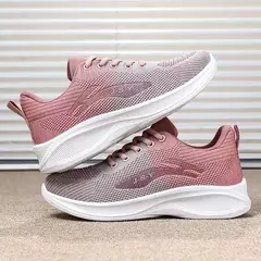 Imagem do Sapatos casuais com renda para mulheres, leve, sola grossa, exercícios, esporte