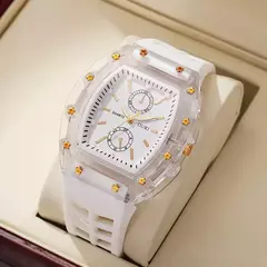 Imagem do Moda feminina relógios casuais pulseira de silicone analógico relógio de quartz