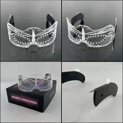 Acrílico led luminoso óculos de festa brilho neon light up viseira óculos dj - loja online
