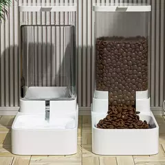 Alimentador automático para gatos e dispensador de água com recipiente de arma