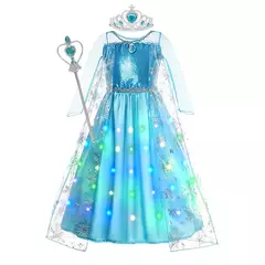 Led light up esa vestidos para meninas crianças cosplay roupas de festa crianç - comprar online