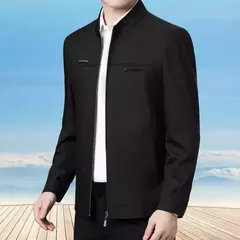 Imagem do Jaqueta quente de manga comprida masculina, casaco estilo empresarial, gola alta