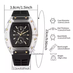 Moda feminina relógios casuais pulseira de silicone analógico relógio de quartz - comprar online
