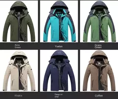 Impermeável casaco de lã quente para homens, impermeável impermeável, capuz - comprar online