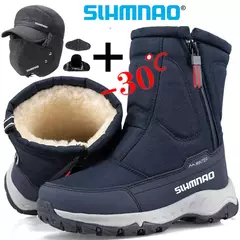 2025 botas masculinas de pesca à prova d'água, lã quente de inverno e botas d