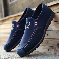 Moda deslizamento-em sapatos de lona masculinos respirável leve confortável sa - loja online