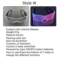 Acrílico led luminoso óculos de festa brilho neon light up viseira óculos dj