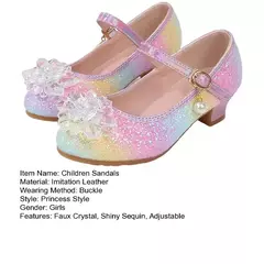 Sandálias infantis estilo princesa brilhantes para festas de casamento sapatos - Show Drop