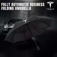 Windproof Rain Totalmente Automático Compact 3 Folding Umbrella, Acessórios de