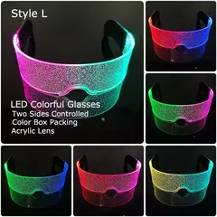 Acrílico led luminoso óculos de festa brilho neon light up viseira óculos dj
