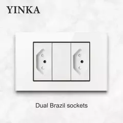 Yink branco teclas de piano universal interruptor de luz parede painel de vidro na internet