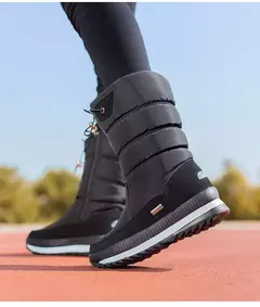 Botas de neve femininas de pelúcia à prova de água plataforma alta botas muito confortaveis