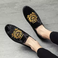 Mocassins de luxo masculinos mocassins pretos, sapatos para dirigir, conversas c - comprar online