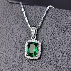Imagem do 2025 lindo branco/verde/roxo/rosa zircônia cúbica colar feminino design simple