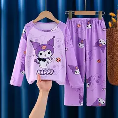 2024 outono crianças conjuntos de pijamas de seda leite menina menino pijamas c na internet