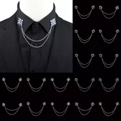 Moda cavalheiro borla broche para homens terno camisa colar cristal cruz corrent - comprar online