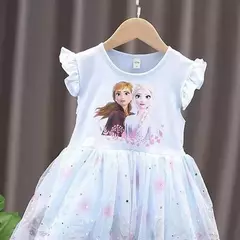 Disney 2025 novas meninas vestido mangas voadoras crianças roupas de festa na internet
