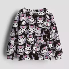 Bonito Kuromi e Melody Cartoon Anime Periféricos moletons Meninos e Meninas Suéter Pulôver de Pescoço Redondo na Primavera e no Outono - Show Drop