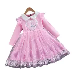 2024 novo 2-9y vestido de princesa disny meninas vestido primavera veraõ crianças - loja online