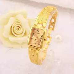 Pulseira feminina relógio corrente de metal estilo romano real acessórios quadro