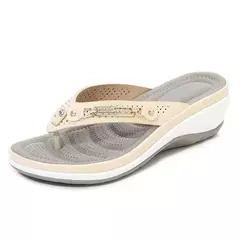 Chinelos femininos vermelhos 2025 sapatos de verão para mulheres moda botão plataforma - comprar online