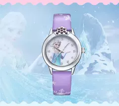 Elsa Princess Watch for Kids, pulseira de couro, relógios de pulso infantis fof - loja online