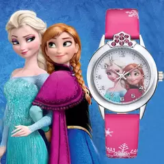 Elsa Princess Watch for Kids, pulseira de couro, relógios de pulso infantis fof - Show Drop