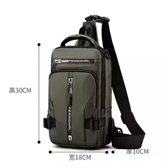 Homens de náilon mochila peito pacote ombro com porta carregamento usb viagem m