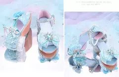 Meninas elegantes crianças sapatos de cristal verão glitter sapatos salto alto - loja online