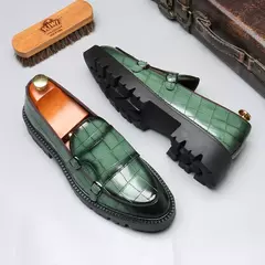 Imagem do Moda masculina sapatos casuais de couro masculino clássico estilo britânico mo