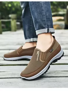 Sapatos casuais masculinos de marca mocassins de malha respirável para homem an - loja online