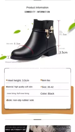 Botas de inverno femininas à prova à prova d&#39;água água couro quente mãe
