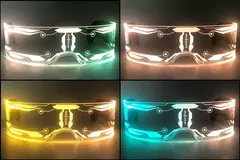 Acrílico led luminoso óculos de festa brilho neon light up viseira óculos dj - Show Drop