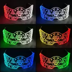 Acrílico led luminoso óculos de festa brilho neon light up viseira óculos dj - comprar online