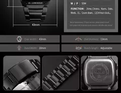 Skmei 1335 pulseira de aço inoxidável relógio digital reloj hombre relógio e - loja online