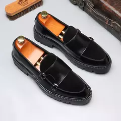 Moda masculina sapatos casuais de couro masculino clássico estilo britânico mo