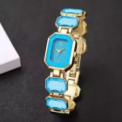 Relógio feminino elegante moda retângulo dial senhoras relógios de pulso de q - comprar online