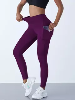 Nova cintura alta leggings femininas estiramento calças de yoga collants com bolço - Show Drop