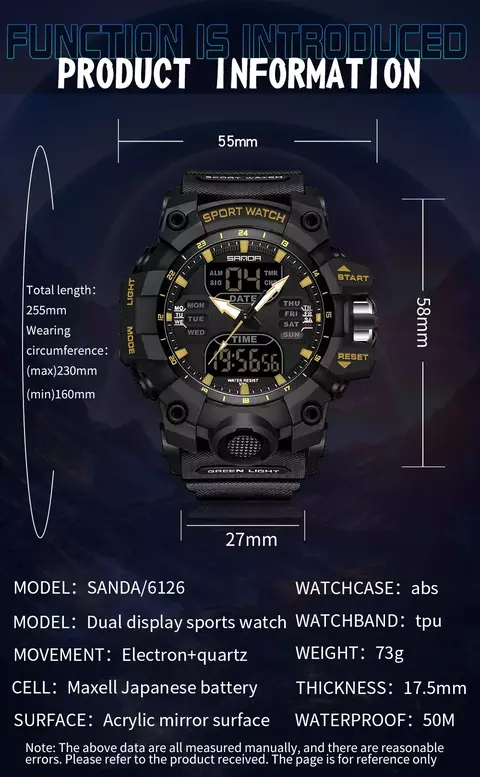 Sanda g estilo passo calorímetro único relógio eletrônico nightlight à prov - comprar online