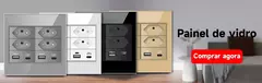Imagem do DELEFU 4*2 Vidro Temperado Branco Tomada Padrão Brasil com Dupla USB Tipo C Tom