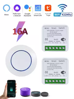 Disjuntor wi-fi tuya smart home app telefone controle de voz interruptor remoto na internet