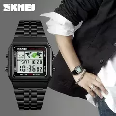 SKMEI-Relógio Digital Masculino Impermeável, 1338, Relógio Despertador, 3Bar, - loja online