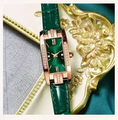 Imagem do Relógios das mulheres Moda Square Ladies Quartz Watch Bracelet Set Dial Verde S