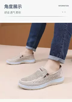 Imagem do Tênis respirável de malha casual masculino, tênis de verão, sapato esportivo